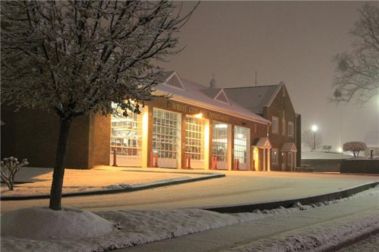 Forest City Fire Department Covered in Snow