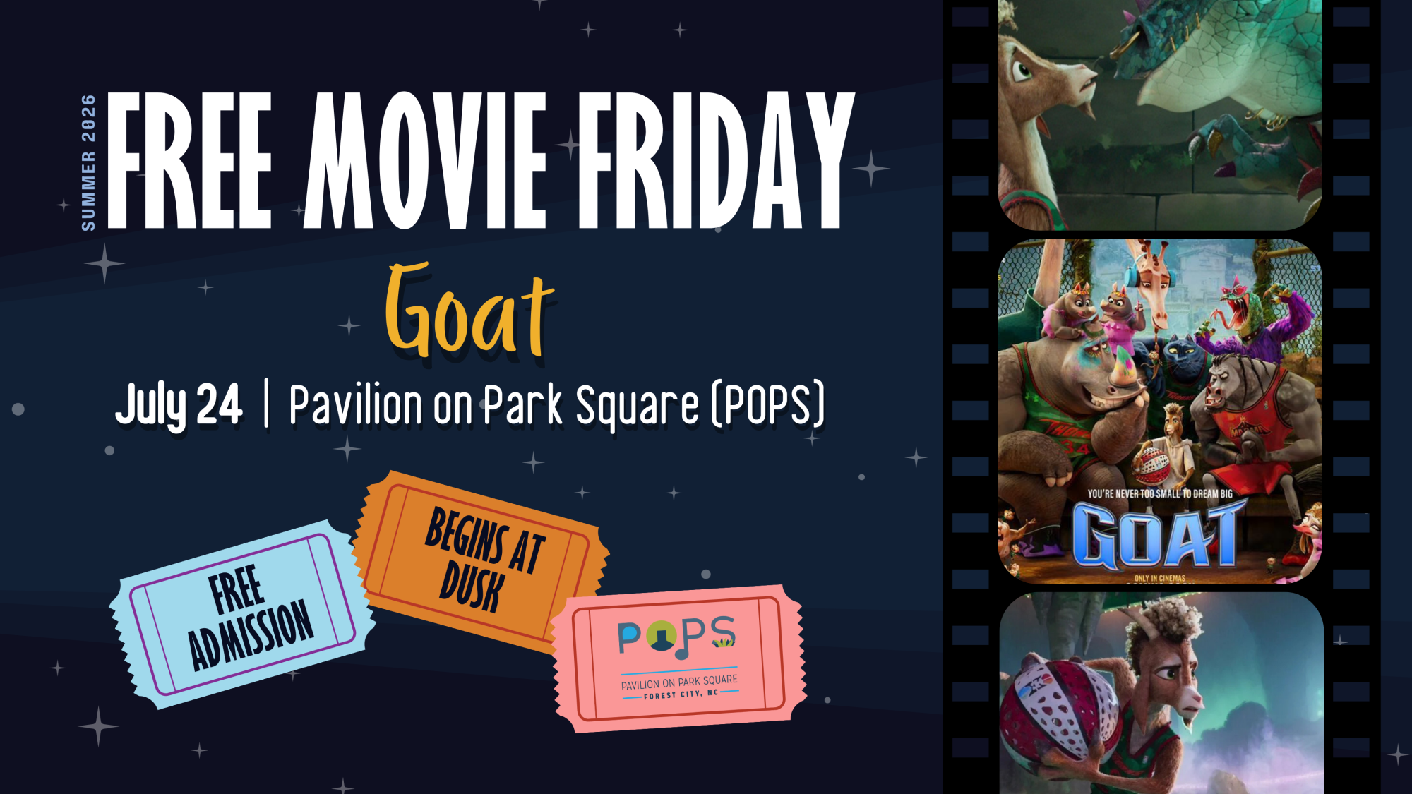 Free Movie Friday showing Goat on July 24, 2026