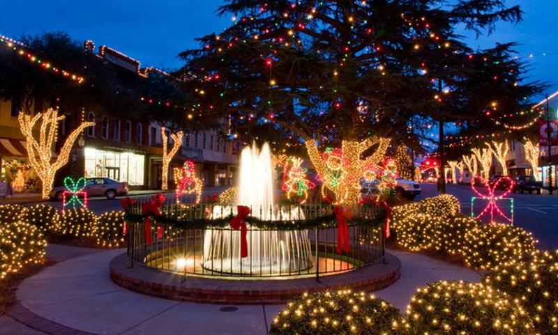 Image of Downtown Fountain Christmas Lights