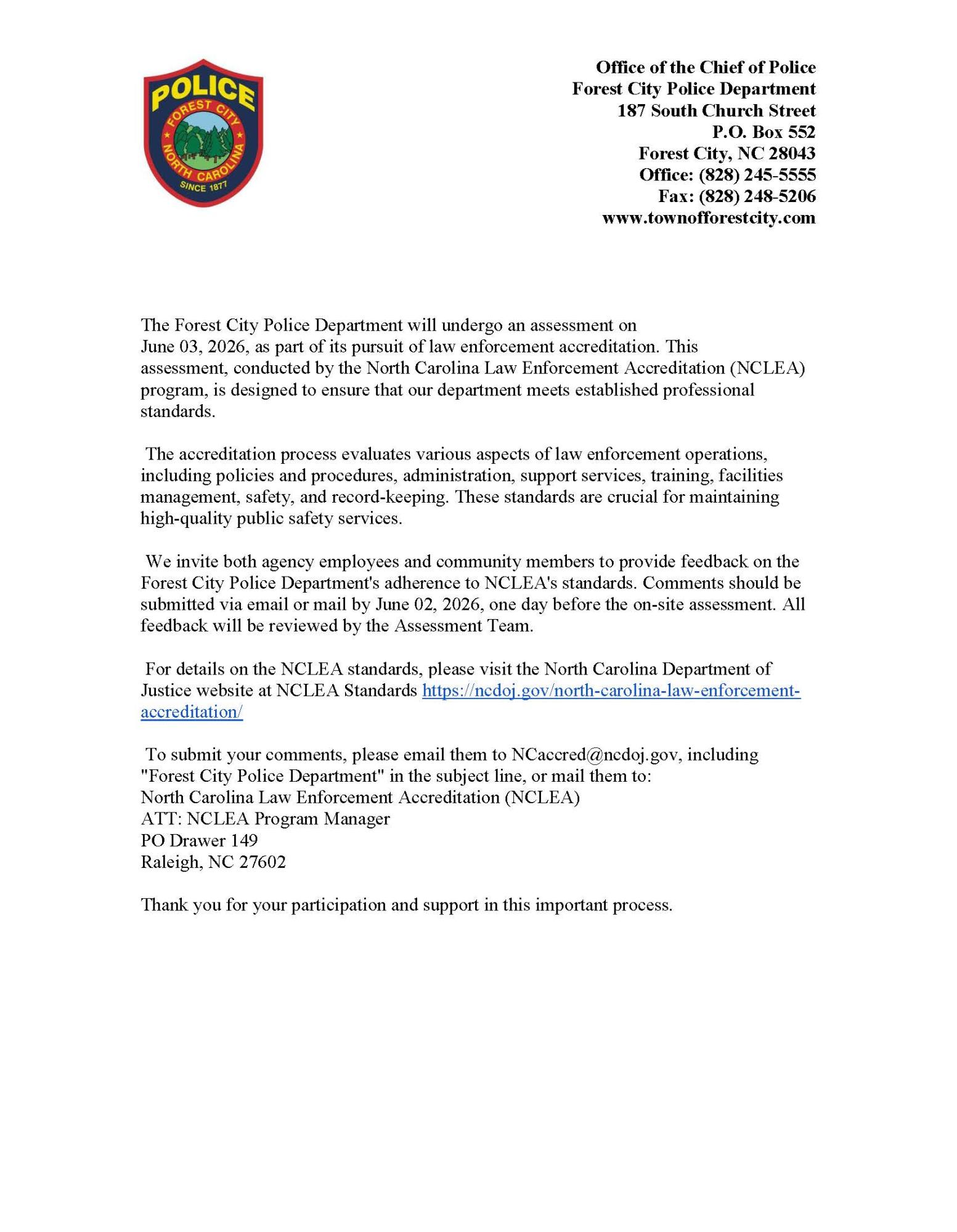 Assessment for Accreditation